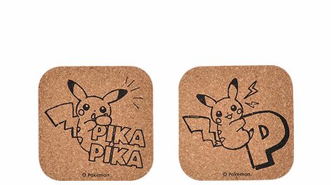 コルクコースター2枚セット Pikachu living & dining